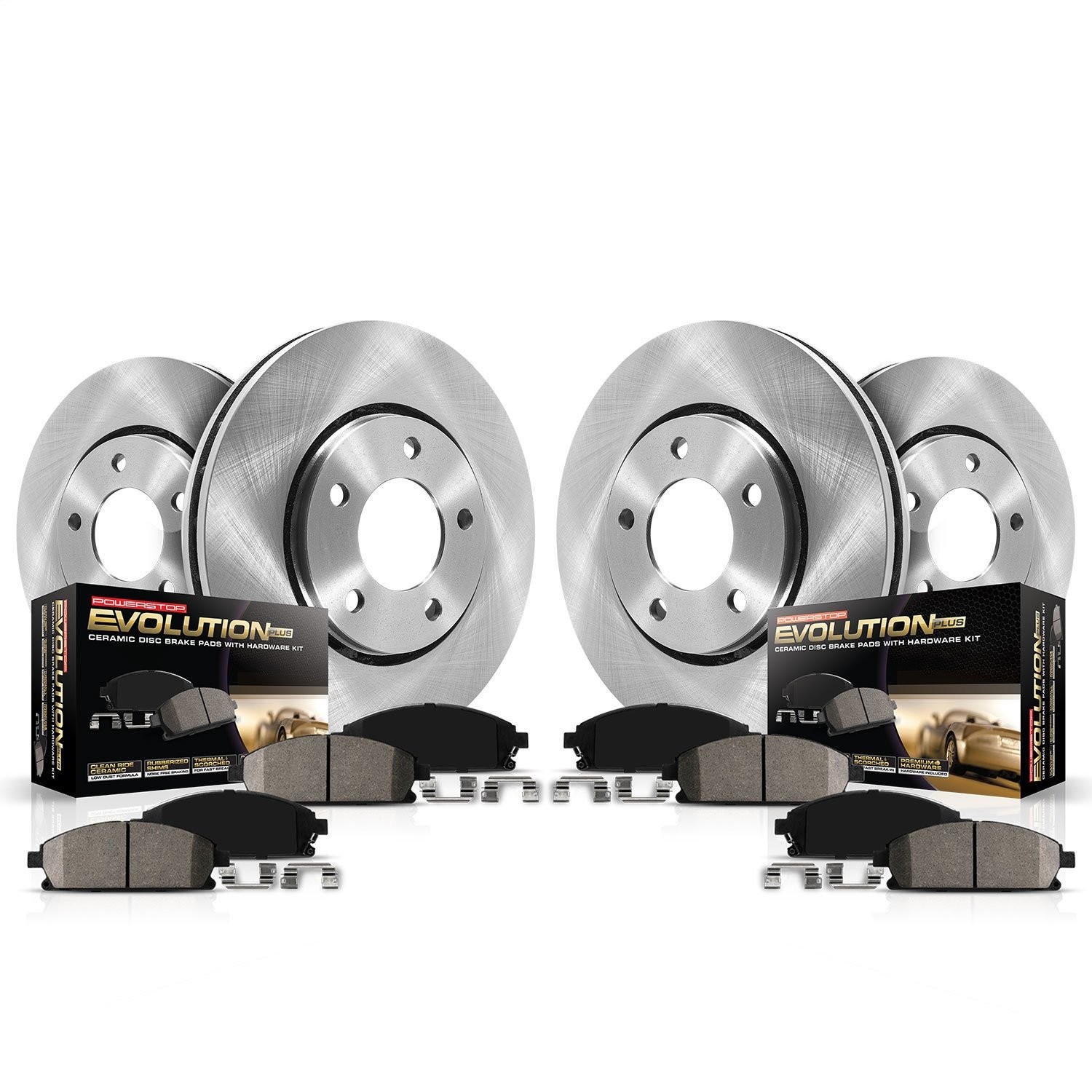 Power Stop KOE6188 1-Click Daily Driver Brake Kits Front & Rear OE Replacement R