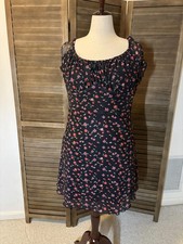 Black Floral Short Sleeve Plus-Size Dress