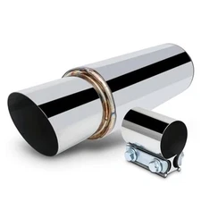  2.5" Inlet and 4" Outlet, Universal Muffler Angle Cut Tip, Heavy Duty 17" 