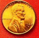 1948-D Lincoln Wheat Cent Penny GEM RED BU From an Original Bank Roll