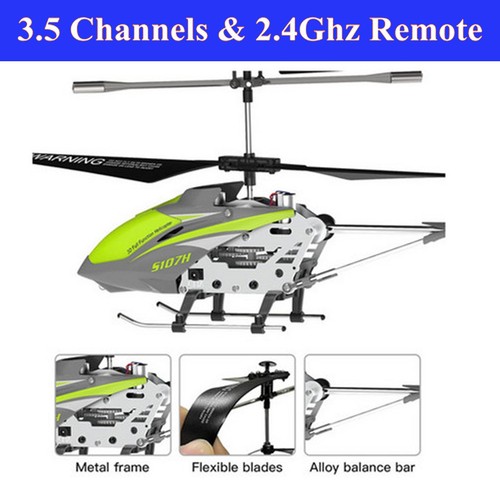 S107H 3.5 Channels Remote Control Drone 2.4Ghz RC Helicopter W/Led Light Toys - Picture 7 of 8