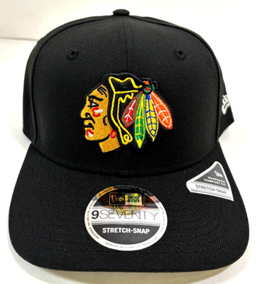 Chicago Blackhawks NHL NE Stretch-Snap Snapback Hat~ Black
