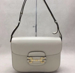 Sac à bandoulière GUCCI 1955 Horsebit cuir blanc #QO4Y59