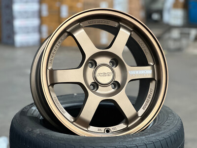 NEW! 4x100 (4 Wheels) 15x6.5 ET38 AOW TE37 BRONZE Fit Honda Toyota Acura Mazda