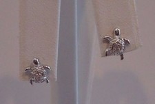 925 STERLING SILVER STUD EARRING TURTLE DESIGN/ SIZE 10MM BY 9MM / NEW DESIGN 