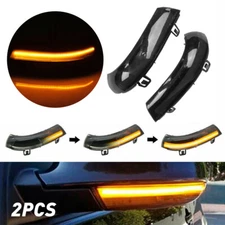Smoked Sequential LED Side Mirror Turn Signal Light For VW Golf EOS Jetta Passat