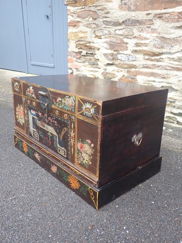 Vintage Chinese painted chest blanket box - Picture 9 of 19