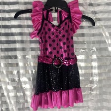 A Wish Come True Pink/Black Sequin Sleeveless Dance Outfit