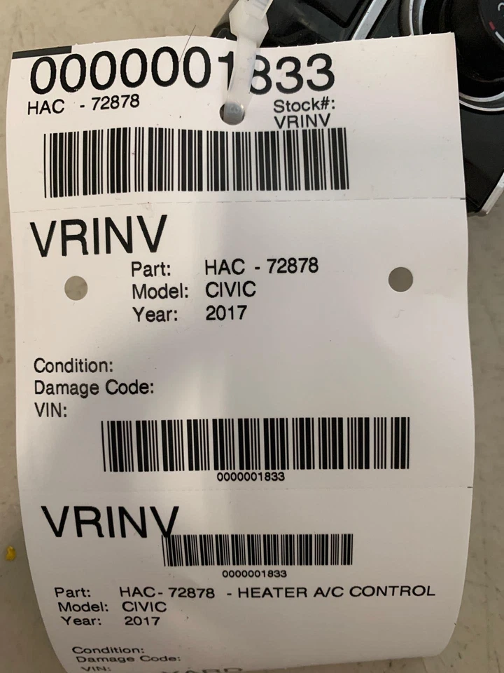 ✅ 2017 HONDA CIVIC A/C CONTROL OEM - Image 3 of 3