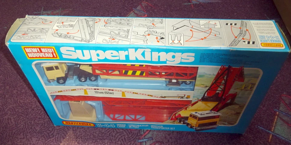 Matchbox Superking K-44 Bridge Layer Set / Brückentransporter top in Box - Bild 3 von 4