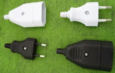 BACHMANN Euro Stecker / Kupplung weiß o schwarz flach Eurostecker, Eurokupplung