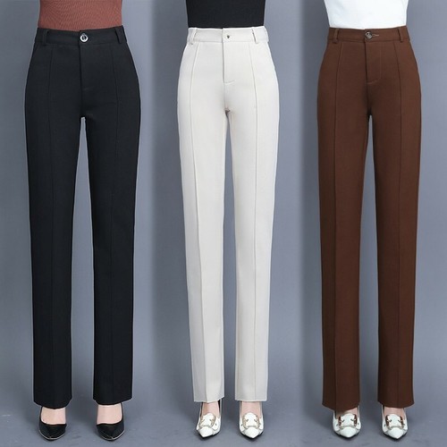 High Waist Straight Leg Suit Pants 