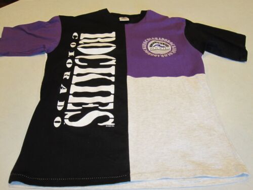 VTG Colorado Rockies MLB Baseball AOP All Over Print Single Stitch T-Shirt XL