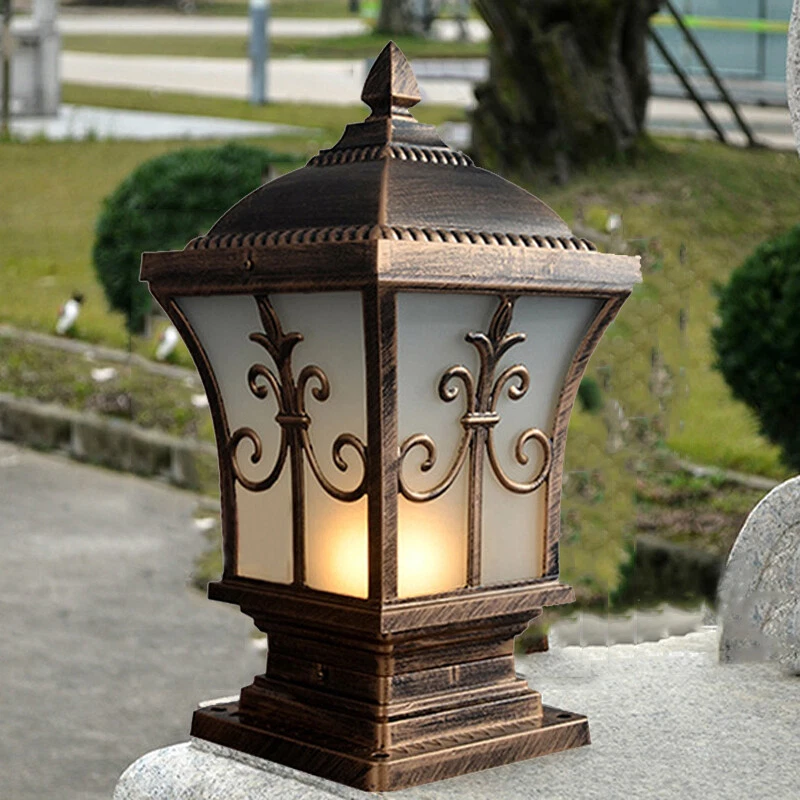 Gate Post Lamp Yard Outdoor Wall Lamp Home Outside Lighting Garden Gate Lights