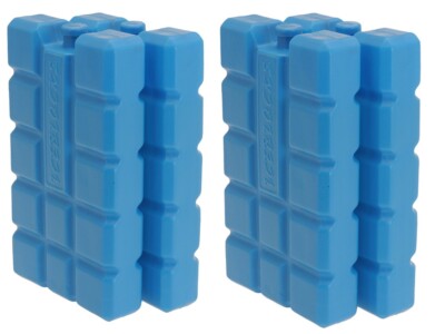 4er Pack Kühlpacks je 400ml Reisebox Tasche Gefrierschrank Eisblöcke wiederverwendbar Picknick