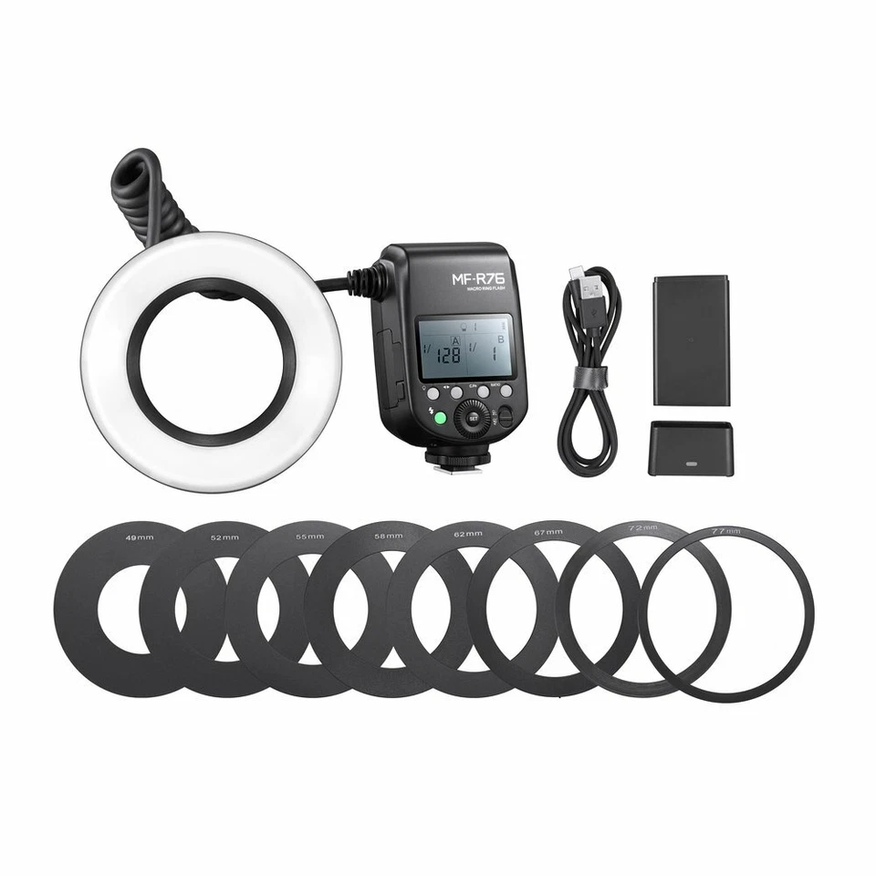 US Godox MF-R76 Macro LED Ring Light Speedlite Flash Light for Sony Canon Nikon - Image 3 of 4