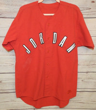 Vintage 90s Nike Air Jordan Baseball Jersey Size XLarge RED Sewn Stitched XL