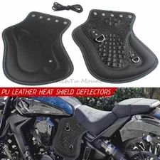 Motorcycle Universal PU Leather Heat Saddle Shield Deflectors For Harley Touring