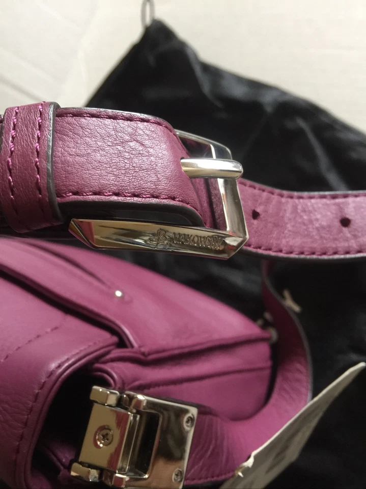 Bandolera B Makowsky Harper con solapa BM34205 púrpura Chianti cuero pequeño B.Makowsky Foto 4 de 4