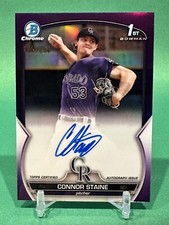 2023 Bowman Chrome 1st Connor Staine Purple Refractor Auto /250 Rockies #CPA-CSE