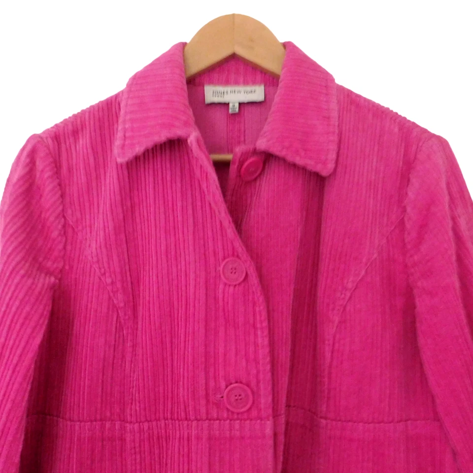 Pink Corduroy Jacket Blazer Pockets Bell Sleeves Size Medium Barbicore - Image 2 of 4