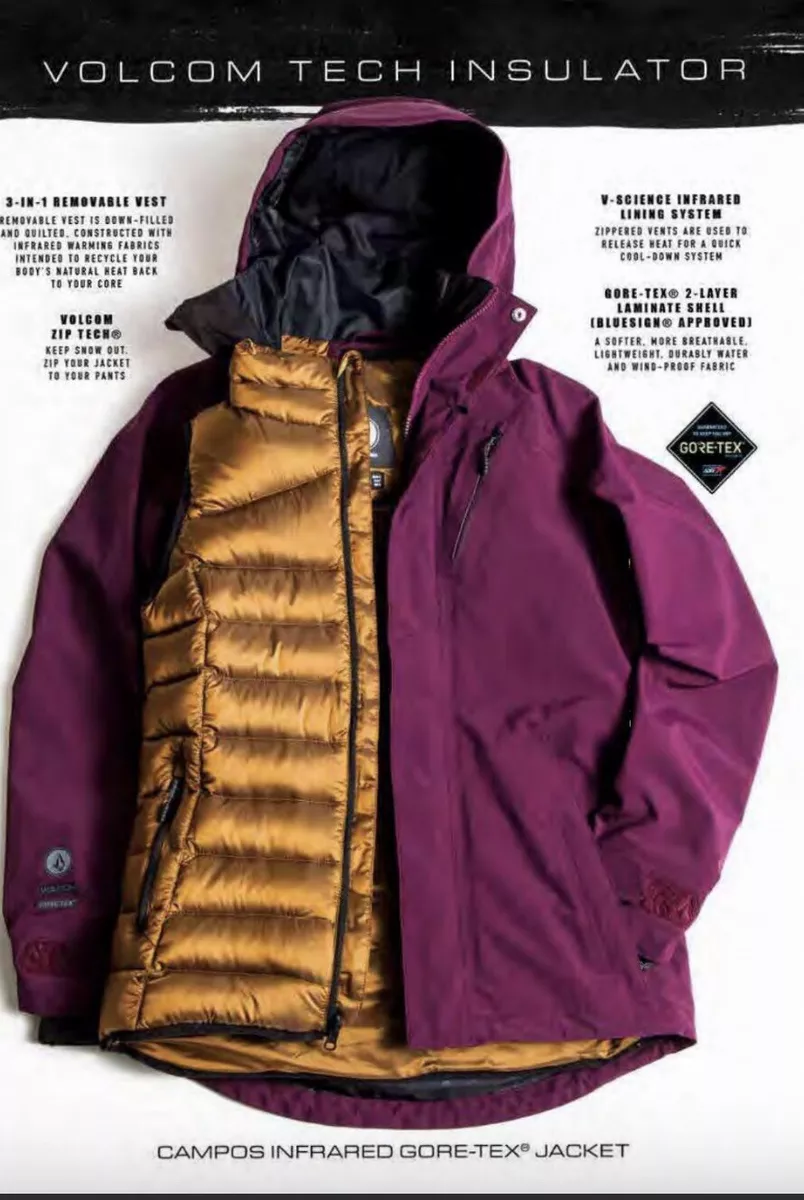 Volcom Campos INF GORE-TEX® Jacket - Women's Winter Orchid - 3 N 1 - XS - NWT