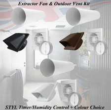 Extractor Fan & Outdoor Vent Kit – STYL Timer/Humidity Control + Colour Choice