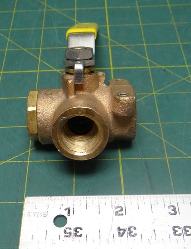 Apollo Conbraco 70-604-01 3-Way Diverter Bronze Ball Valve 3/4"-14 Female NPT  - Picture 3 of 5