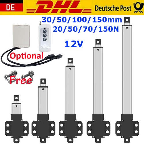 DC 12V Mini-Linearantrieb IP54, 100 Mm Hub, 30 Mm/s, 10 % Einschaltdauer – Mit Halterungen, Für Fenster, Betten & Medizinische Geräte