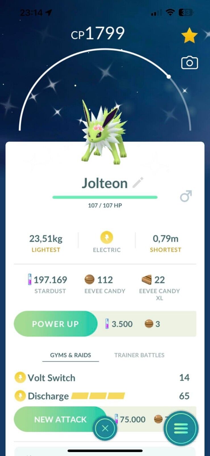 Pokemon Shiny Eevee Cherry Blossom Trade Registered or Ultrafriends