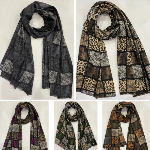 Leopard mix sehr weicher warmer Damen Winterschal Stola Tuch Schal Strick 2312