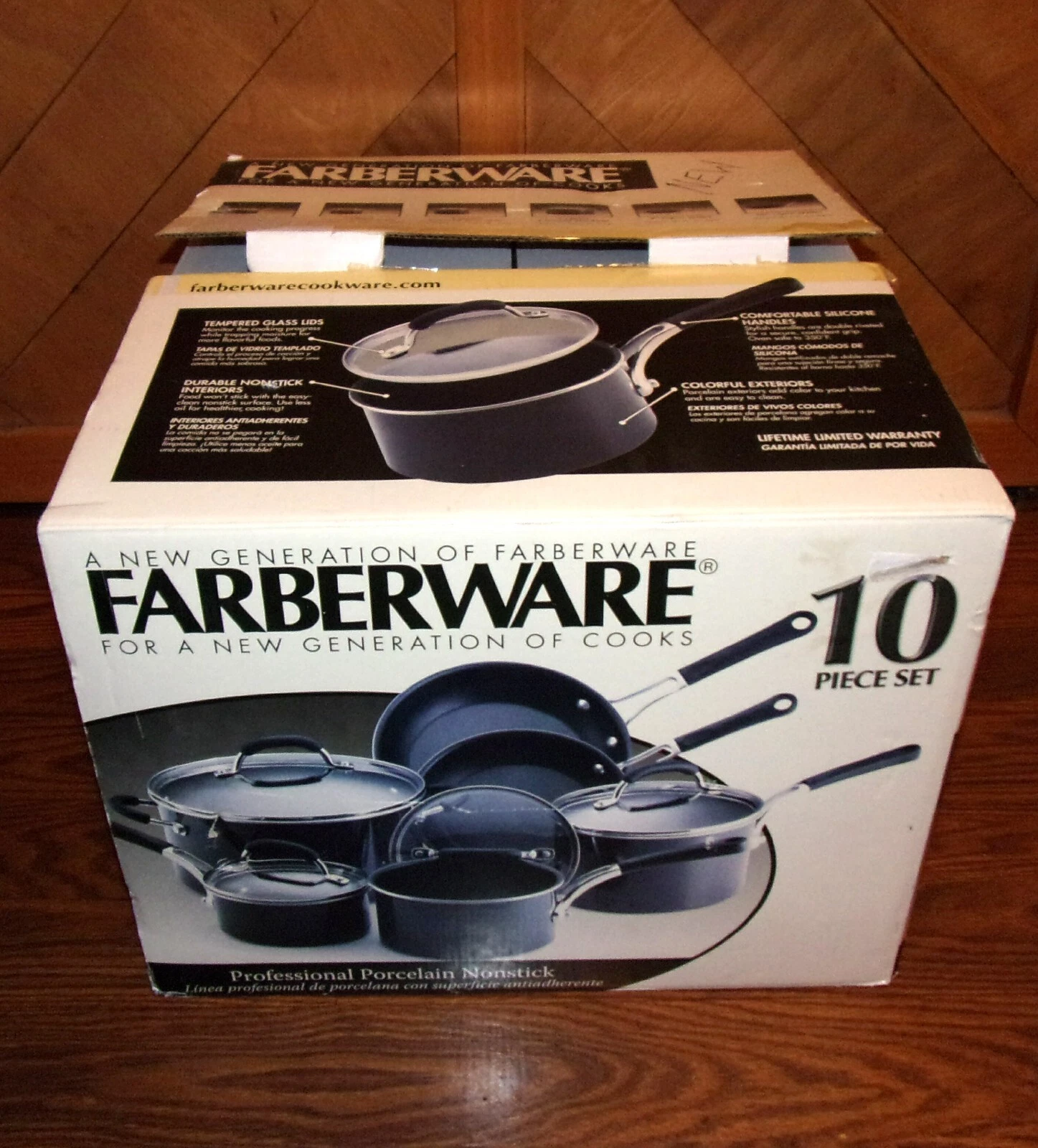 Farberware Professional Porcelain Nonstick 10-Piece Cookware Set - New Open Box