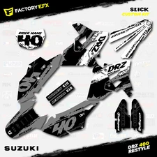 Gray & White Slick Polisport Restyle Graphics Kit fits Suzuki Drz400 Drz400sm