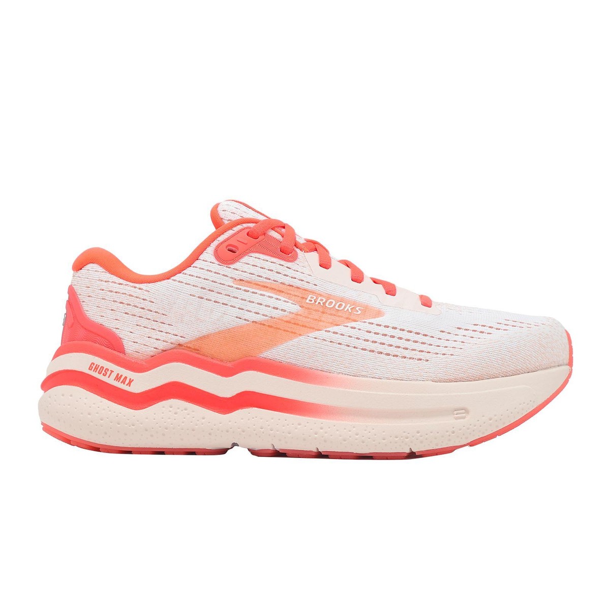 Brooks Ghost Max 2 White Peach Coral Limited Editon Women Running