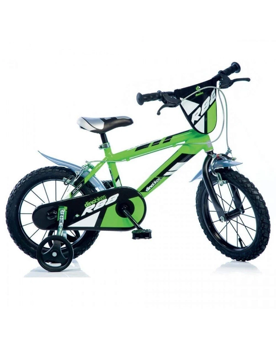 BICICLETA 14 MTB NIÑO VERDE R88 PARA NIÑOS 3/4 AÑOS ALTURA DESDE 100CM DINO  BIKE