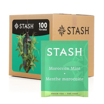 Stash Tea Moroccan Mint Green Tea, Box of 100 Bags 100 Count (Pack 1) 