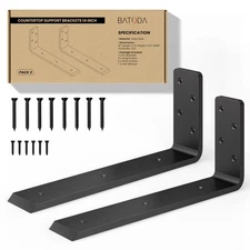 14” Countertop Support Steel Brackets 2 pcs for Large Granite - Heavy Duty L ...