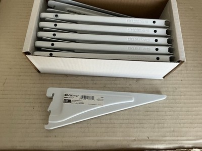 ( Box OF 12 )  ClosetMaid 8.5'' Dual Slot Laminate Shelf Bracket 3861 WHITE