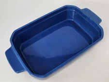 Martha Stewart Bakers Rectangle Stoneware Baking Dish, Blue