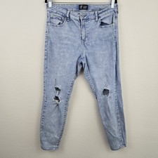 Womens Lightwash Gap Denim Universal Distressed Legging Skinny Jean Size 14
