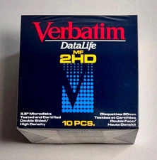 Verbatim DataLife MF 2HD 3.5" microdisks, dbl-sided, high density, 10 disks NEW
