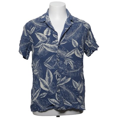 Banana Republic, Kurzarmhemd, Größe: M, Blau/Weiß, Viskose, Blumen, Herren #7Vw