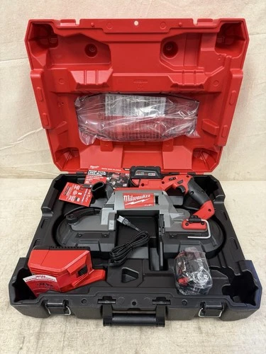 MILWAUKEE 2729-22 Portable Band Saw Kit 44 7/8" Blade Lg 5" x 5", 0 to 380 Brush