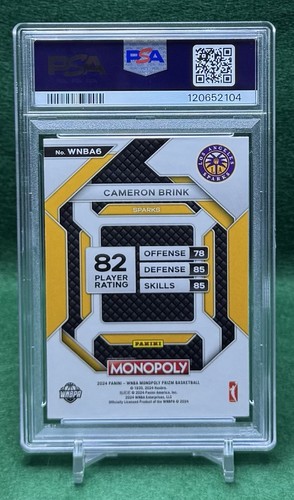 2024 Prizm Monopoly WNBA Cameron Brink Rookie Insert #6 PSA GEM MT 10 - Picture 2 of 5