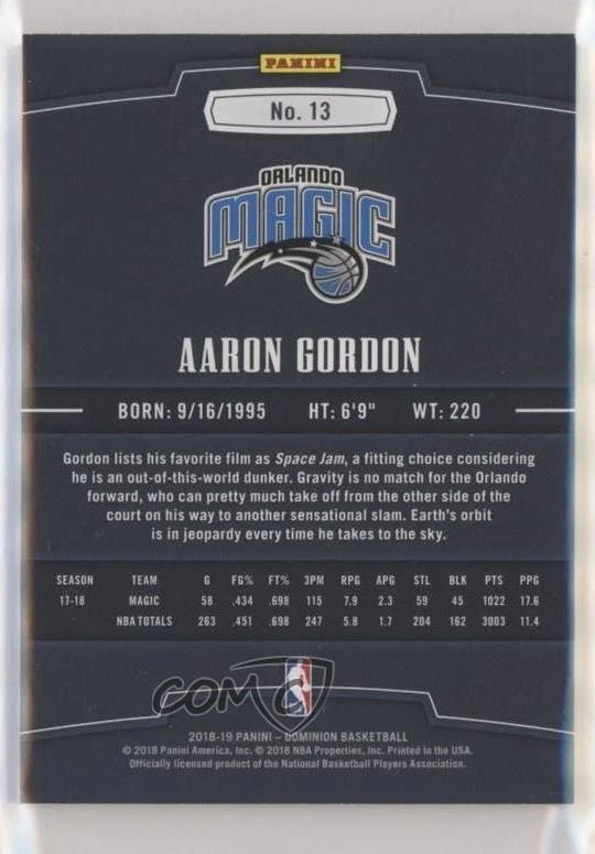 2018-19 Panini Dominion Gold /25 Aaron Gordon #13 - Image 2 of 2