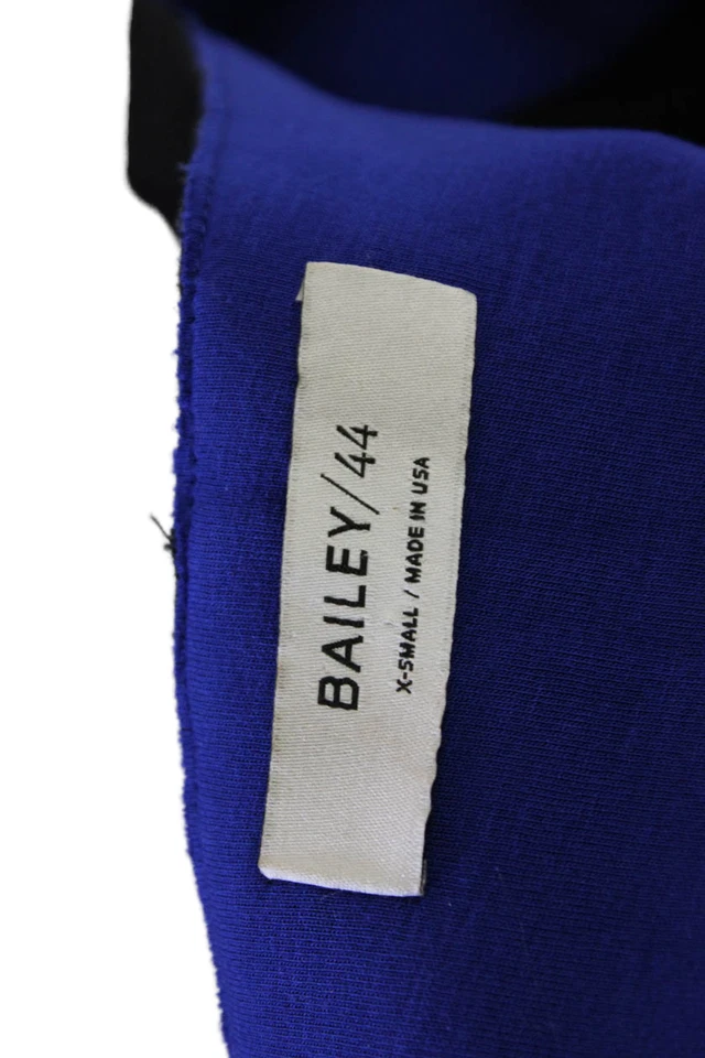 Bailey 44 Womens Long Sleeves A Line Dress Black Blue Size Extra Small - Image 4 of 4
