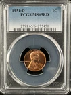 1951-D  1C RD Lincoln Wheat One Cent  PCGS MS65RD  64275451