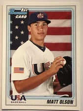 Matt Olson 2010 Bowman Draft Picks Paper RC #BDPP104 Braves Team USA ESE QTY