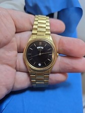 slim fit dress slacks Seiko SGF206 Men's Dress Yellow Gold Plated Stainless Steel Watch