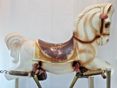 Vintage 60er Jahre Wonder Horse Deluxe Spring Schaukelpferd Spielzeug Mid Century Modern